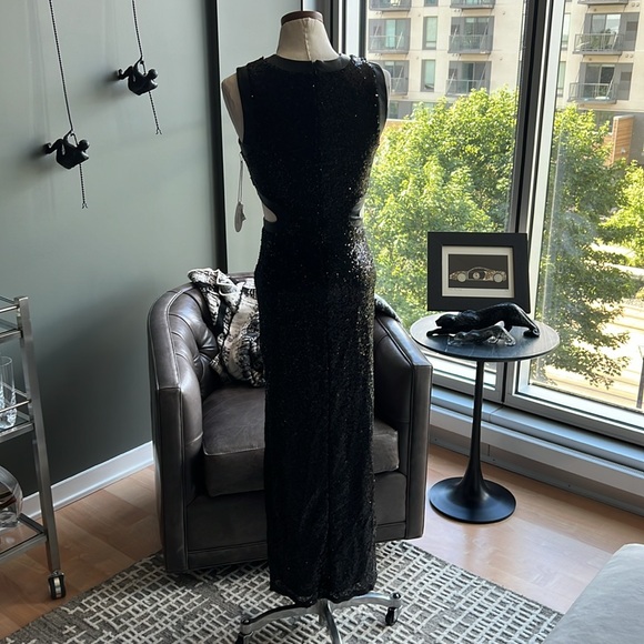 New STAUD Dolce Sequined Cutout Dress in Black Size XS - Picture 4 of 8